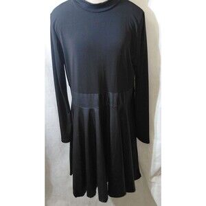 Sexy Diva Skater Dress Women 3XL Black Faux Leather Long Sleeve USA Made Goth
